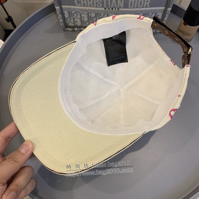 LV男女同款帽子 路易威登拼接刺繡款棒球帽  mm1656